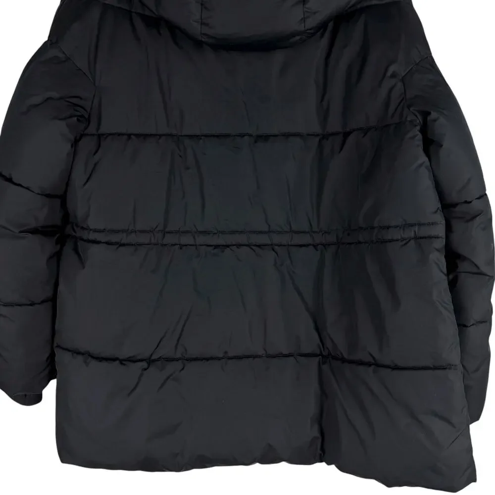 J. Crew New Chateau Puffer Coat Water Resistant Black Size M